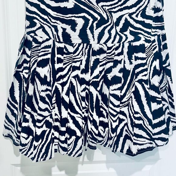 AVARA EXCLUSIVE Women’s Elyse Dress Sz Small Puff Sleeve Navy/White Pockets NWT - Picture 13 of 16